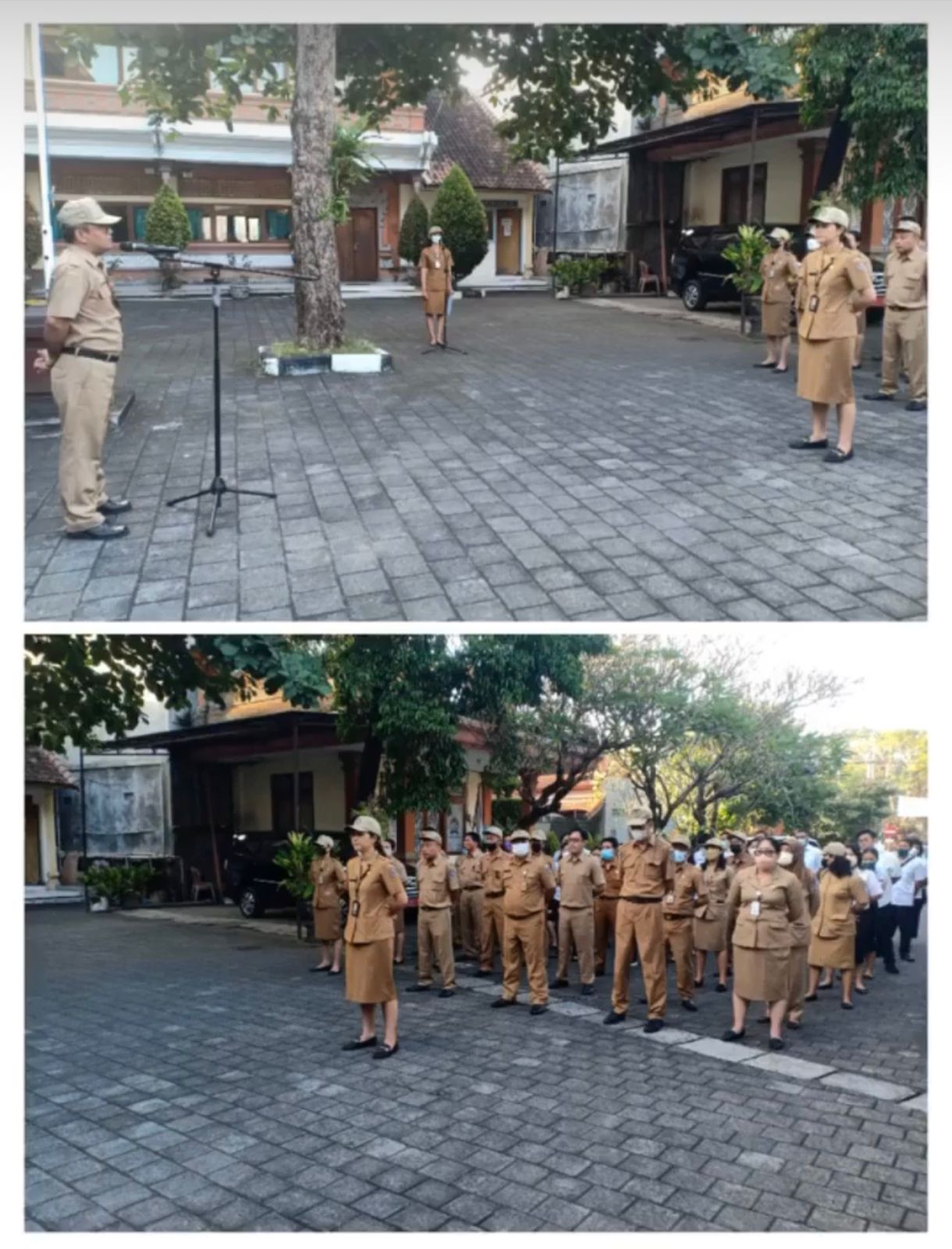 Apel rutin di halaman kantor DPMD Kota Denpasar